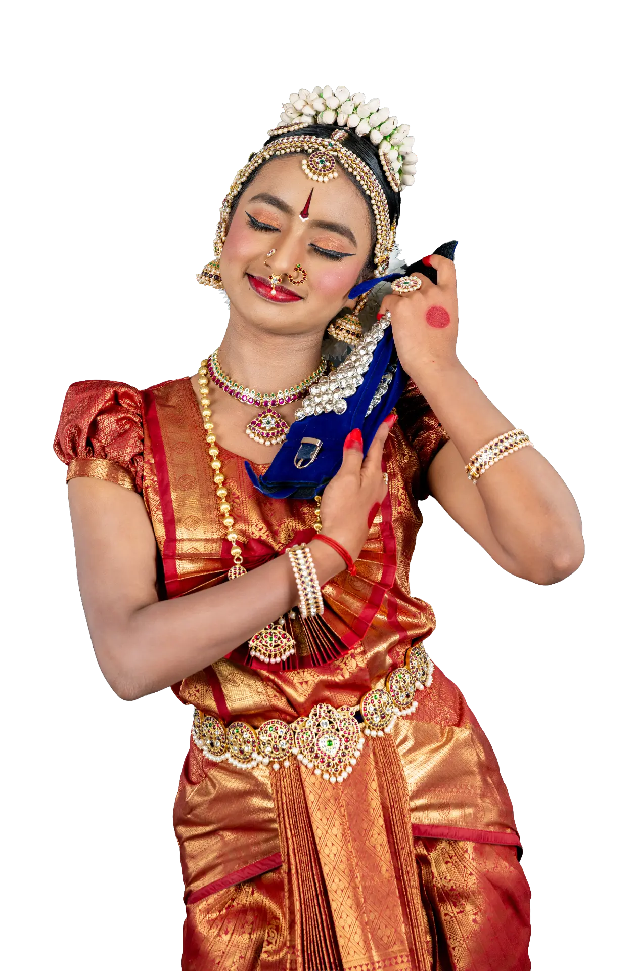 Surabhi in abhinaya, eyes closed